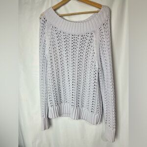 J.Crew Wide-Neck Beach Sweater blue size M knit cotton blend